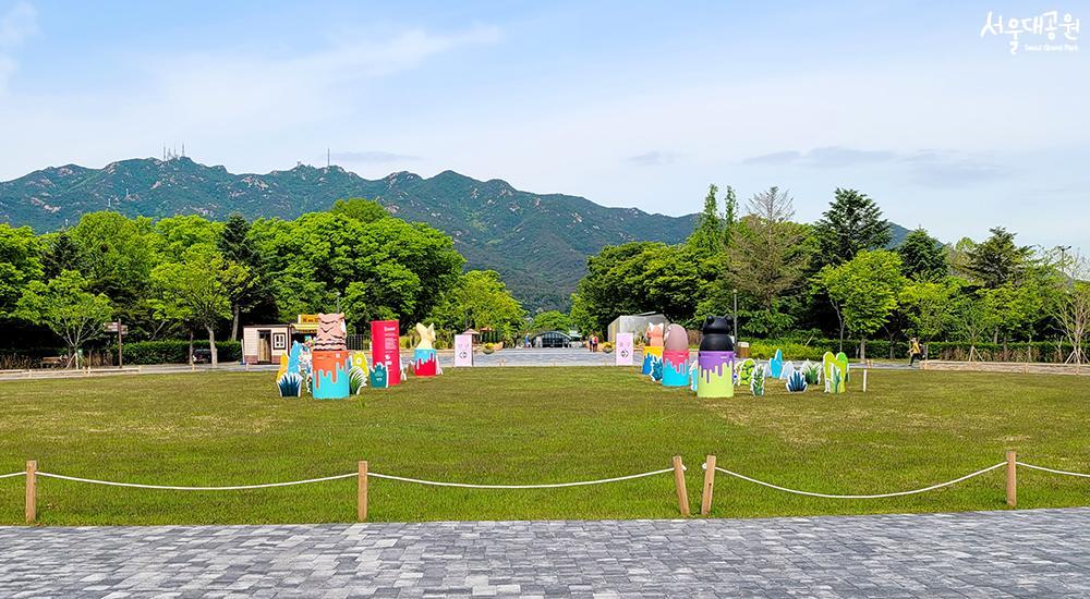 草坪广场，濒危动物图片存档展览